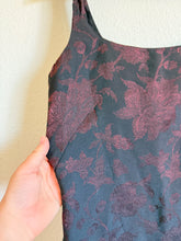 Load image into Gallery viewer, Black and Maroon Jacquard Dress - Size 10