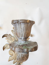 Load image into Gallery viewer, Pair of Gold Wall Sconce Candle Holders