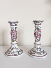 Load image into Gallery viewer, Painted Floral Candle Holders