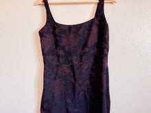 Load image into Gallery viewer, Black and Maroon Jacquard Dress - Size 10