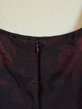 Load image into Gallery viewer, Black and Maroon Jacquard Dress - Size 10