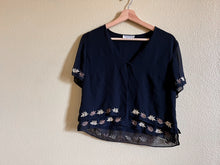 Load image into Gallery viewer, Little Black Floral Coverup - Size Small