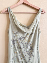 Load image into Gallery viewer, Pale Green Beaded Cowl Neck Dress - Size 12