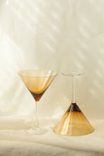 Load image into Gallery viewer, Pair of Amber Martini Glasses