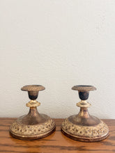 Load image into Gallery viewer, Pair of Intricate Brass Candle Holders