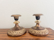 Load image into Gallery viewer, Pair of Intricate Brass Candle Holders