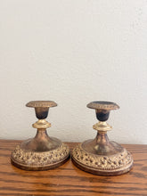 Load image into Gallery viewer, Pair of Intricate Brass Candle Holders