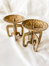 Load image into Gallery viewer, Little Brass Pillar Candle Holders