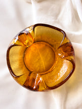 Load image into Gallery viewer, Crackle Glass Amber Bowl