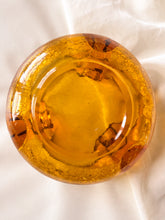 Load image into Gallery viewer, Crackle Glass Amber Bowl