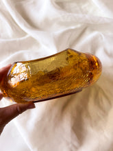 Load image into Gallery viewer, Crackle Glass Amber Bowl