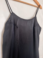 Load image into Gallery viewer, Black Satin Midi Dress - M