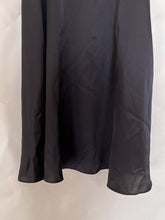 Load image into Gallery viewer, Black Satin Midi Dress - M