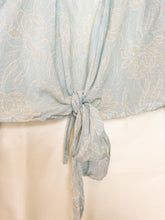 Load image into Gallery viewer, Sheer Blue Floral Button Up - Size S