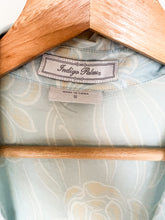 Load image into Gallery viewer, Sheer Blue Floral Button Up - Size S