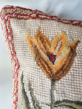 Load image into Gallery viewer, Floral Cross Stitch Throw Pillow