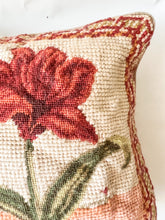 Load image into Gallery viewer, Floral Cross Stitch Throw Pillow