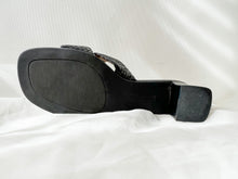 Load image into Gallery viewer, Black Weave Block Heels - Size 7.5