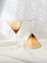 Load image into Gallery viewer, Pair of Amber Martini Glasses