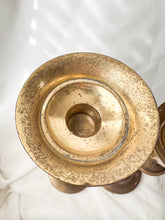 Load image into Gallery viewer, Pair of Giant Brass Candle Holders