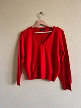 Load image into Gallery viewer, Cropped Red V-Neck Sweater - Size M