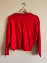 Load image into Gallery viewer, Cropped Red V-Neck Sweater - Size M