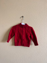 Load image into Gallery viewer, Red Zip Up Baby Cardigan - Size 9M