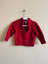 Load image into Gallery viewer, Red Zip Up Baby Cardigan - Size 9M