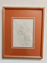 Load image into Gallery viewer, Embossed Unicorn Print in Bamboo Frame