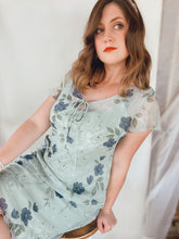 Load image into Gallery viewer, Sage Green Floral Midi Dress - Size 11/12