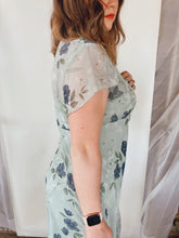 Load image into Gallery viewer, Sage Green Floral Midi Dress - Size 11/12