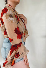Load image into Gallery viewer, Sheer Bell Sleeve Button Up - Size M