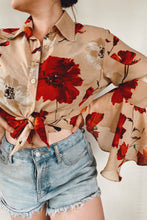 Load image into Gallery viewer, Sheer Bell Sleeve Button Up - Size M