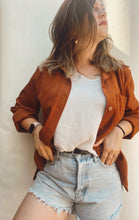 Load image into Gallery viewer, Satiny Rust Red Button Down - Size M