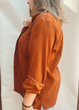 Load image into Gallery viewer, Satiny Rust Red Button Down - Size M