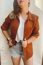 Load image into Gallery viewer, Satiny Rust Red Button Down - Size M