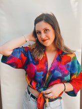 Load image into Gallery viewer, Silky Rainbow Button Up - Size L