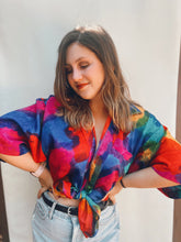 Load image into Gallery viewer, Silky Rainbow Button Up - Size L