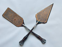 Load image into Gallery viewer, Ornate Silver Cake Servers