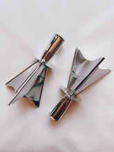 Load image into Gallery viewer, Atomic Silver Candle Holders