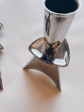 Load image into Gallery viewer, Atomic Silver Candle Holders