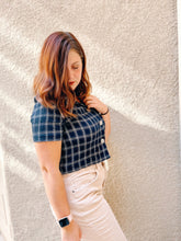 Load image into Gallery viewer, Little Blue Plaid Button Up - Size S