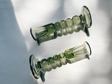 Load image into Gallery viewer, Pair of Green Bubble Base Candle Holders
