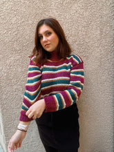 Load image into Gallery viewer, Striped Jewel Toned Sweater - Size S