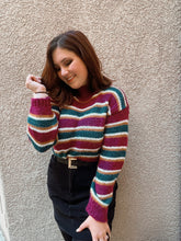 Load image into Gallery viewer, Striped Jewel Toned Sweater - Size S