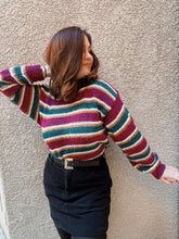 Load image into Gallery viewer, Striped Jewel Toned Sweater - Size S