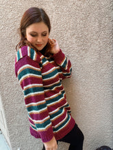 Load image into Gallery viewer, Striped Jewel Toned Sweater - Size S