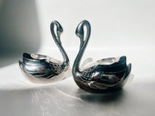 Load image into Gallery viewer, Silver Swan Swan Candle Holders