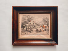 Load image into Gallery viewer, Framed Winter Farm Drawing