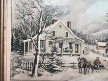 Load image into Gallery viewer, Framed Winter Farm Drawing